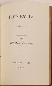The fragment represents one complete play (in a two-part production of Henry IV) that was published in 1623 in England.