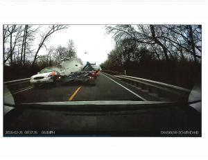 Crash image taken from rear escort vehicle-Feb 21-2016
