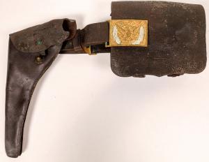 George Armstrong Custer’s gun holster, dispatch case, belt and brass buckle from the Civil War ($37,500).