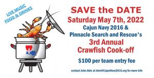 Pinnacle SAR 3rd Annual Crawfish Boil and Cookoff to take place on Saturday May 7, 2022