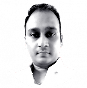 Sachin Dhanotiya, Co-Founder, AiTrillion, photo in white and black