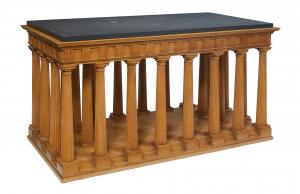 Post-50s Continental Neoclassical style oak center table ($ 20,000).