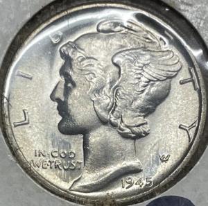 Four dimes collected were struck from the same dies and recovered from one mint state roll