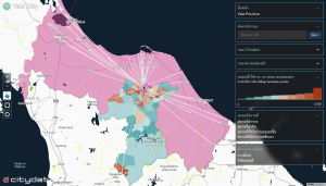 CITYDATA's mobility big data and movement insights for Yala Province in Thailand, published through the CITYDASH platform