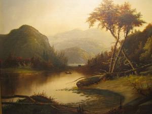 Oil on canvas by David Maitland Armstrong (1836-1918), believed by owners to be a view of Moodna Creek (Murderer's Creek).