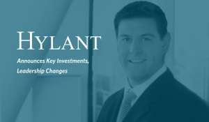 Headshot of Bubba Berenzweig and text, "Hylant Announces Key Investments, Leadership Changes"
