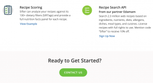 Edamam will provide 10% discount ot any clients referred by Sifter that sign up for its Recipe Search API.