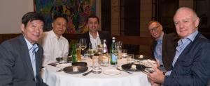 Globalscope members shown at dinner during international conference in Dehli, India.