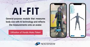 NEXT-SYSTEM Utilizes Honda Technology, Creating the Module “AI-FIT” to Generate an Avatar According to Body Shape