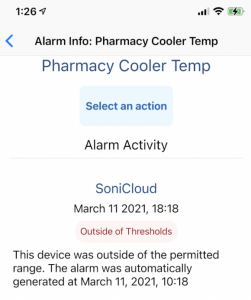 The SoniCloud app delivers simple alerts to keep professionals connected to their sensitive assets.