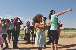 Group of people watching birds