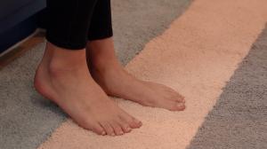 Feet on Matace Removable Carpet