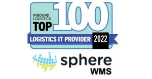 Top 100 text with logos of Sphere WMS and Inbound Logistics magazine