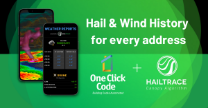 HailTrace and OneClick Code integration for weather reports and building code data