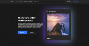 Homepage display of the ARC NFT Marketplace