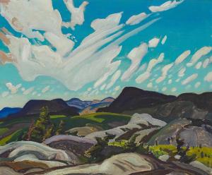 Oil painting by Canadian artist Franklin Carmichael titled 'July', 1938