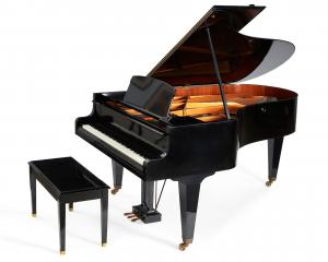 7-foot blackened Bosendorfer grand piano (estimated between $6,000 and $8,000).