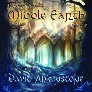 Album cover image with moody blue and gold colors in a forest gazebo.