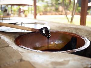 Molasses, the by product of sugar production which is fermented to produce rum. Photo courtesy of Appleton Estate Jamaica Rum.