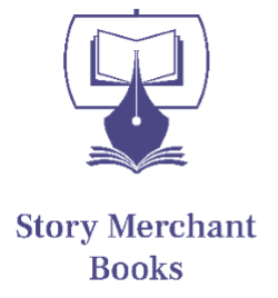 The Story Merchant Books logo. A purple boat with book pages for sails.