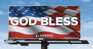 McKernan changes almost 100 billboards to the American flag for the Fourth of July.