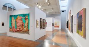 Installation view of the exhibition Painting in Excess: Kyiv’s Art revival, 1985-1993, Carole A. Fewell Gallery, Coral Gables Museum, May 13th – December 11th, 2022.
