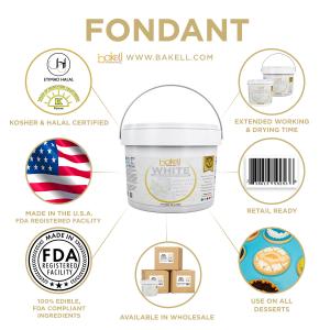 Bakell® Fondant 5 lb and 2 lb Tub | Bulk Size Fondant | Cake Decorating Fondant