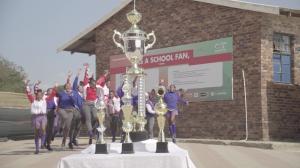 Makgongoana Secondary School celebrating another trophy for getting high results.