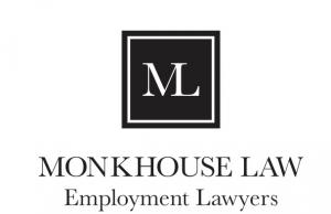 Black Square with white Lettering reading "ML", Monkhouse Law written underneath.