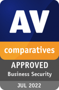 AV-Comparatives Award plus Logo für zertifizierte Produkte des Long-Term Enterprise & Business IT Security Test Juli 2022.