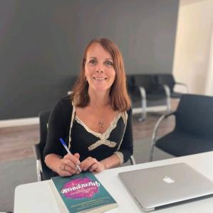 Businesswoman with a book
