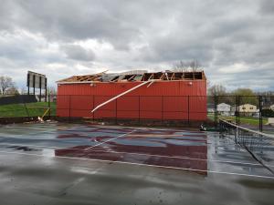 Bergenfield NJ - roof of storage building destroyed by microburst