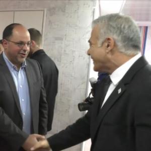 Yochanan Samuels, CEO of Shalva with PM Lapid