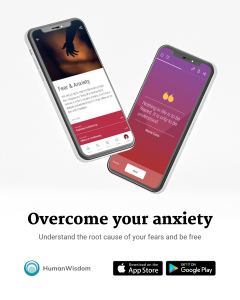 An image of the app saying it helps you to overcome anxiety