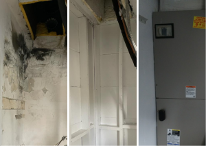 AC closet before and after mold remediation