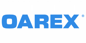 OAREX logo, the name in blue letters