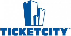 blue TicketCity logo with building shape