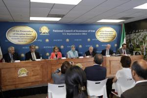 August 25, 2022 press conference by the U.S. Representative Office of the National Council of Resistance of Iran regarding a complaint filed in New York against Ebrahim Raisi for crimes against humanity and genocide.