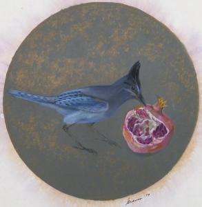 Lots 30-32 are tondo (circular) tempera on mystical paper bird compositions by Morris Graves (Wash., 1910-2001), including Hen Blue Jay with Pomegranate (1979) (est. $20,000-30 $000).