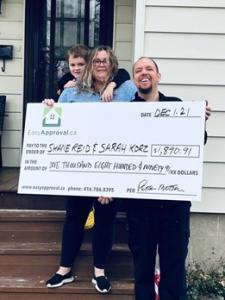 Free Mortgage Payment Contest Winners Shane Reid and Sarah Korz of St. Catherines, Ontario