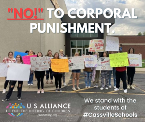 Students at Cassville High School protest the new school board policy bringing back corporal punishment.