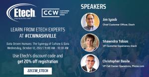 Etech Sponsor and Exhibitor at 2022 Customer Contact Week (CCW) Nashville, TN