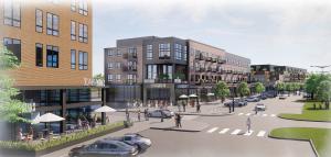 Rendering image of the Crossroads mixed use development project