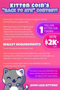 Check out how to qualify for Kitten Coin's "Back to ATH" contest.
