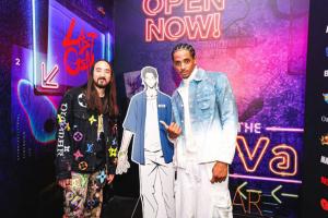 DJ, music executive, and Web3 investor Steve Aoki poses for a photo with Cordell Broadus