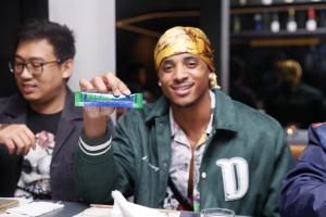 Cordell Broadus holds the HANJAN Jelly Stick. His NFT Bored Ape Champ Medici is invested in HANJAN, a premium wellness lifestyle brand