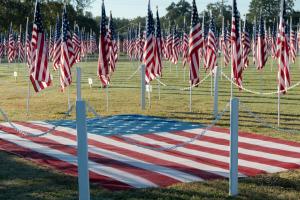 Painted USA flag amidst the Field of Honor®