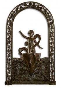 Bronze creation by Bessie Potter Vonnoh (American, 1872-1955), titled Life and Love Springs from the Sea, (1935), cast by Roman Bronze Works, 113 inches high by 68 inches wide (est. $180,000 - $220,000).