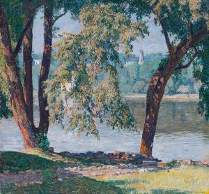 Oil on canvas by Daniel Garber (American, 1880-1958), titled Elm Bough, 28 inches by 30 inches (est. $200,000-$300,000).