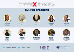 Graphic of all speakers from CyberX Tampa.